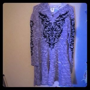 Vocal Tops - Women's vocal fleur-de-lis crystal the ZIP up Hood Vocal Tops - Women's vocal fleur-de-lis crystal the ZIP up Hood